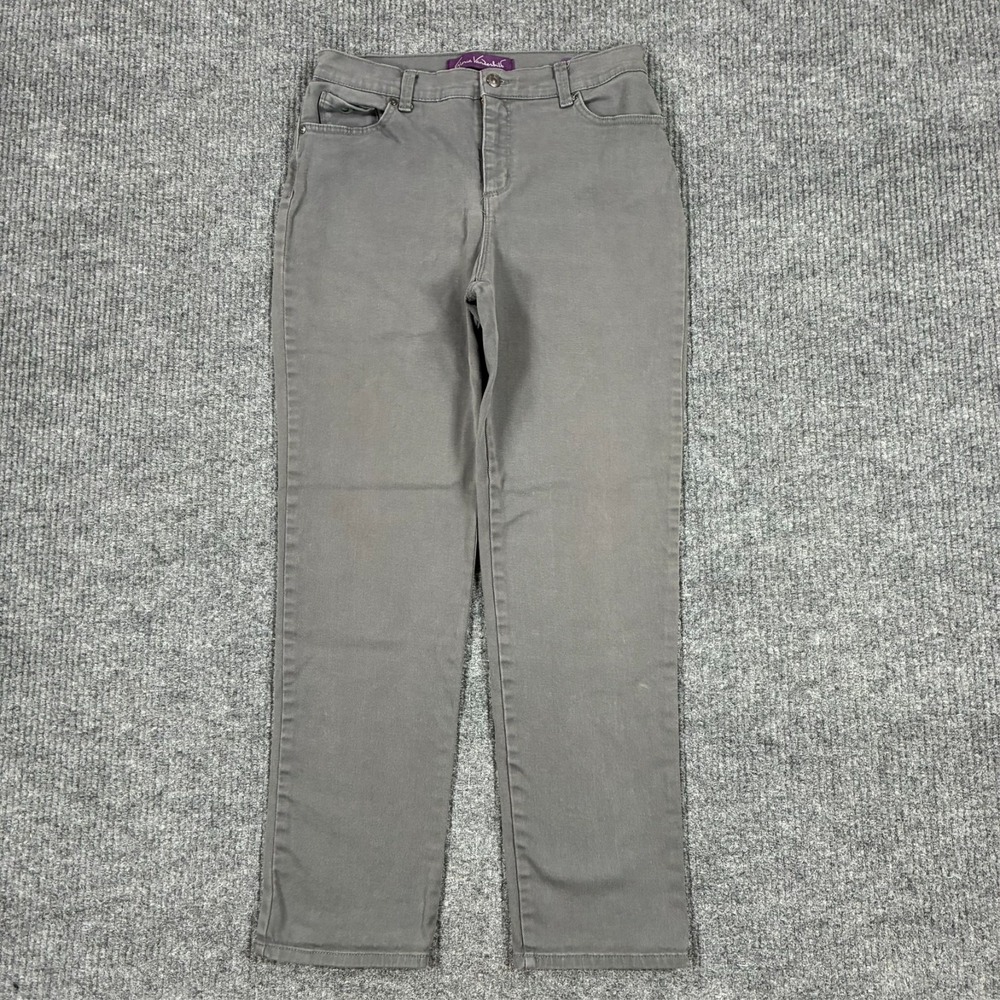 Gloria Vanderbilt Amanda Womens Jeans Size 8 Gray Classic Straight Mid Rise